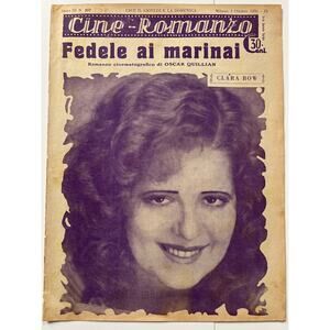 RARE Italian 1931 Clara Bow Magazine Cine Romanzo Al Capone, It Girl, Wings